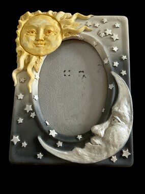 Vintage Resin Sun, Moon & Stars Picture Frame
